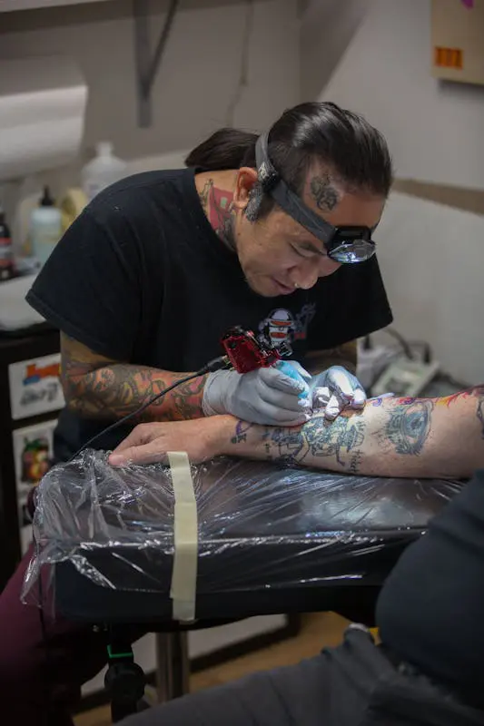 Clean and sterile tattoo workstation setup by Thu Vo Le